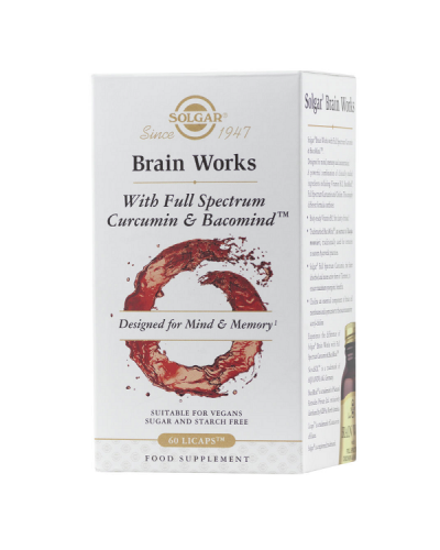 SOLGAR BRAIN WORKS WITH FULL SPECTRUM CURCUMIN & BACOMIND 60LIPCAPS