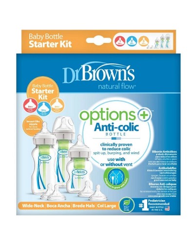 DR.BROWNS PROMO MEDIUM ΜΠΙΜΠΕΡΟ ΠΛΑΣΤΙΚΟ OPTIONS+ ΜΕ ΦΑΡΔΥ ΛΑΙΜΟ 2x270ml & 1x150ml 3τμχ