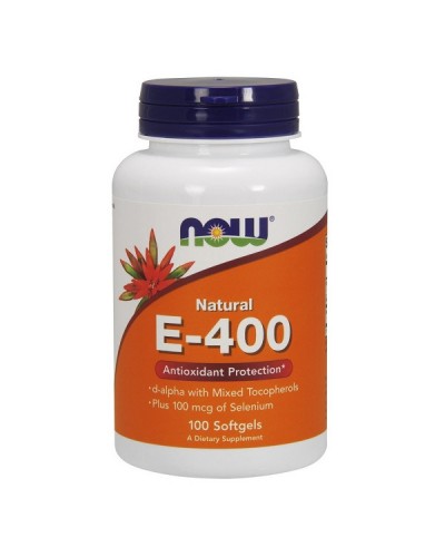 NOW VITAMIN E-400 IU WITH SELENIUM 100MCG 100SOFTGELS