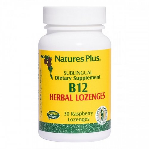 NATURES PLUS VITAMIN B-12 30 HERBAL LOZENGES