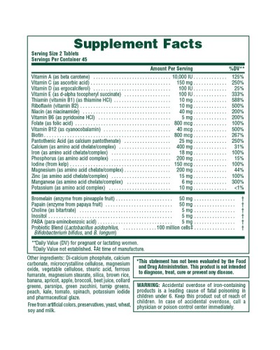 NATURES PLUS SOURCE OF LIFE PRENATAL 90 TABS