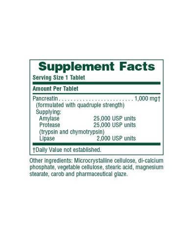 NATURES PLUS PANCREATIN 1000 MG 60 TABS