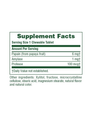 NATURES PLUS PAPAYA ENZYME 180 CHEWABLE TABS