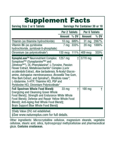 NATURES PLUS SYNAPTALEAN RX FAT LOSS 60 TABS