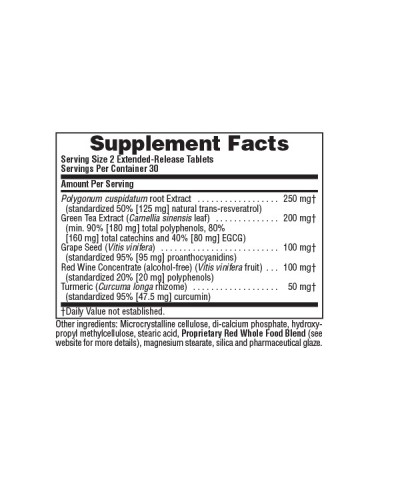 NATURES PLUS EXTENDED RELEASE RESVERATROL 60 TABS