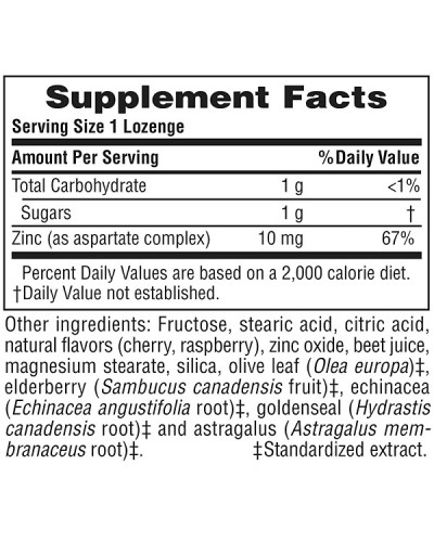 NATURES PLUS IMMUNACTIN ZINC 60LOZENGES