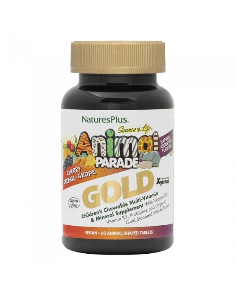 NATURES PLUS ANIMAL PARADE GOLD ASSORTED CHERRY ORANGE GRAPE 60 CHEWABLE TABS NATURES PLUS ANIMAL PARADE GOLD ASSORTED CHERRY ORANGE GRAPE 60 CHEWABLE TABS