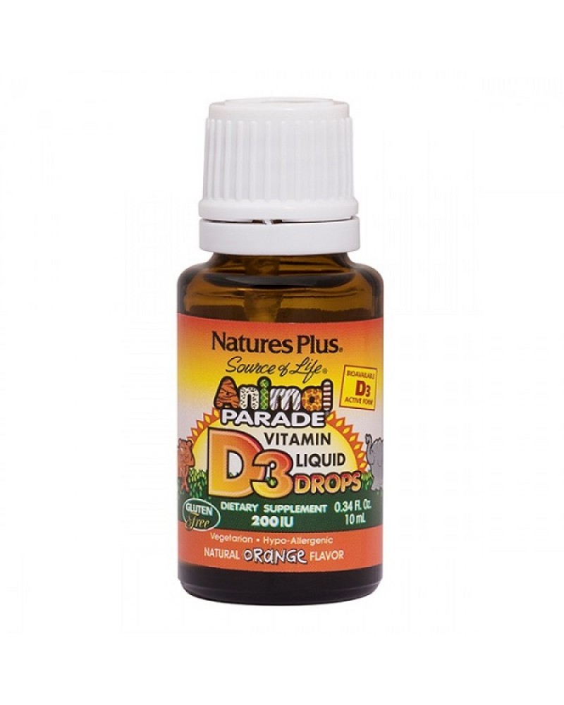 NATURES PLUS ANIMAL PARADE VIT D3 200 IU DROPS 10ML NATURES PLUS ANIMAL PARADE VIT D3 200 IU DROPS 10ML