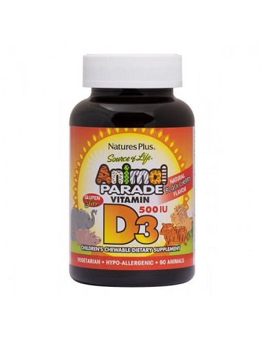 NATURES PLUS ANIMAL PARADE VITAMIN D3 90 TABS