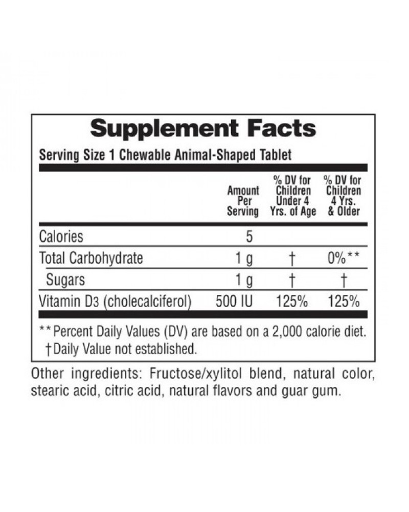 NATURES PLUS ANIMAL PARADE VITAMIN D3 90 TABS NATURES PLUS ANIMAL PARADE VITAMIN D3 90 TABS