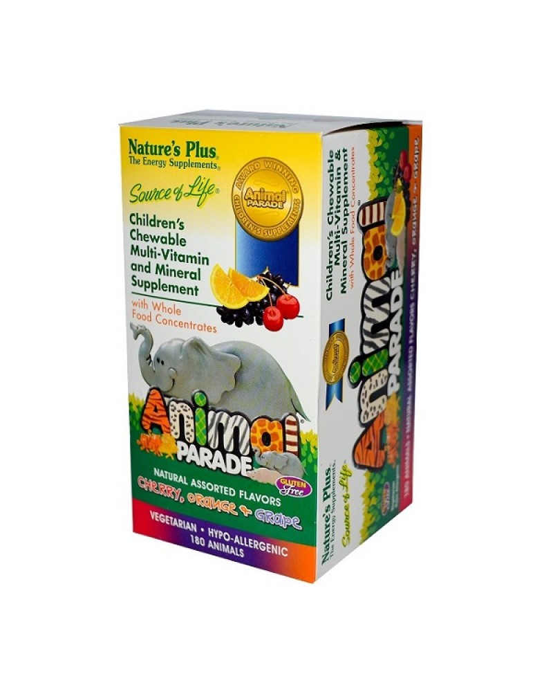 NATURES PLUS ANIMAL PARADE ASSORTED 180 CHEWABLE ANIMALS NATURES PLUS ANIMAL PARADE ASSORTED 180 CHEWABLE ANIMALS