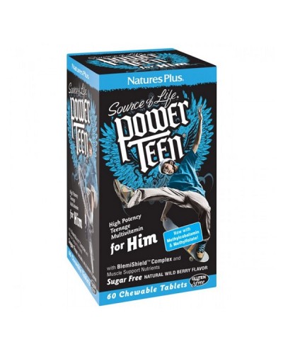 NATURES PLUS POWER TEEN FOR HIM 60 CHEWABLE TABS