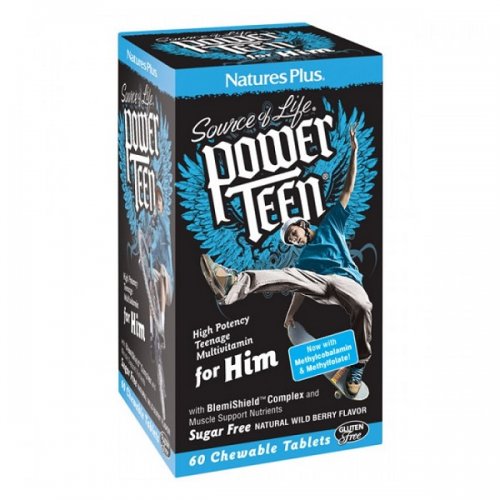 NATURES PLUS POWER TEEN FOR HIM 60 CHEWABLE TABS
