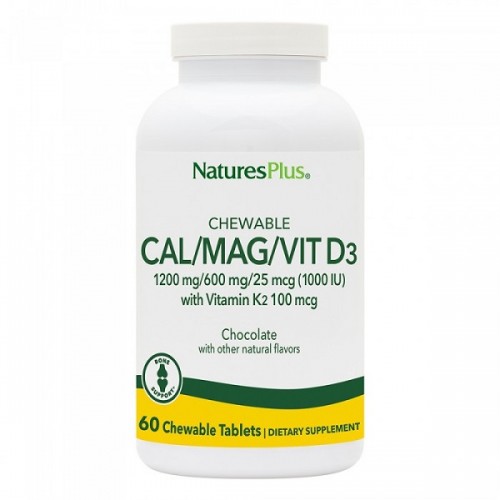 NATURES PLUS CAL/ MAG/ VIT D3/ VIT K2 CHOCOLATE 60 CHEWABLE TABS