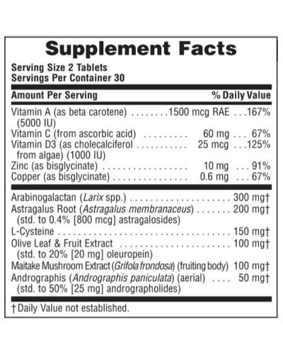 NATURES PLUS IMMUNE SUPPORT 60TABS