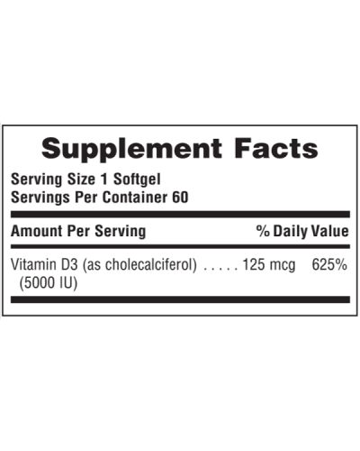 NATURES PLUS IMMUNE VIT D3 5000IU EMULSIFIED 60SOFTGELS
