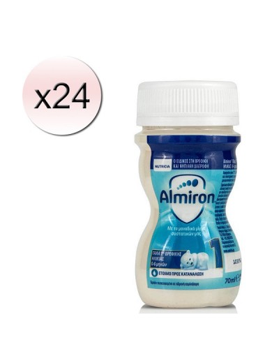 NUTRICIA ALMIRON 1 ΓΑΛΑ 1ΗΣ ΒΡΕΦΙΚΗΣ ΗΛΙΚΙΑΣ 0-6 ΜΗΝΩΝ 70ml x 24τμχ