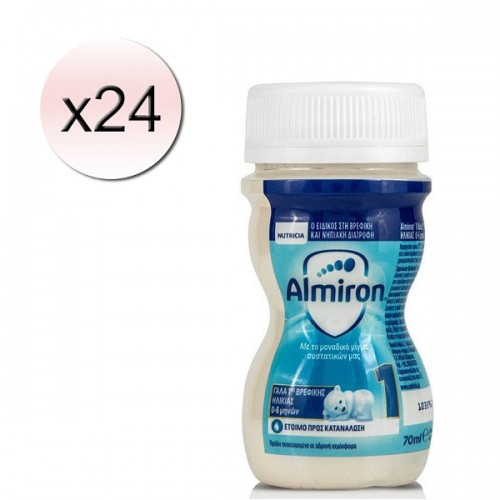 NUTRICIA ALMIRON 1 ΓΑΛΑ 1ΗΣ ΒΡΕΦΙΚΗΣ ΗΛΙΚΙΑΣ 0-6 ΜΗΝΩΝ 70ml x 24τμχ