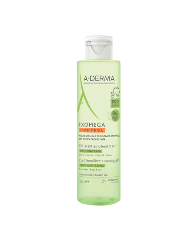 ADERMA EXOMEGA CONTROL 2 IN 1 ANTI-SCRATCHING EMOLLIENT CLEANSING GEL 200ML