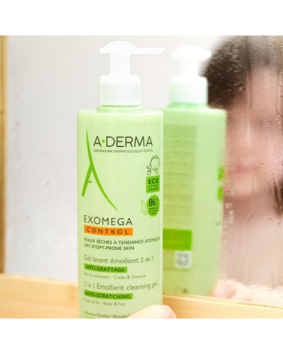 ADERMA EXOMEGA CONTROL 2 IN 1 ANTI-SCRATCHING EMOLLIENT CLEANSING GEL 200ML