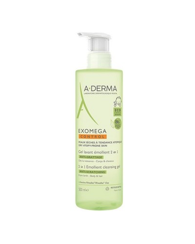 ADERMA EXOMEGA CONTROL 2 IN 1 ANTI-SCRATCHING EMOLLIENT CLEANSING GEL 500ML