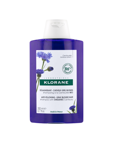 KLORANE ANTI-YELLOWING SHAMPOO WITH ORGANIC CENTAURY GREY, BLOND HAIR 200ML