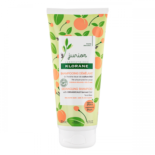 KLORANE JUNIOR DETANGLING SHAMPOO WITH ORGANICALLY FARMED OAT PEACH 200ML