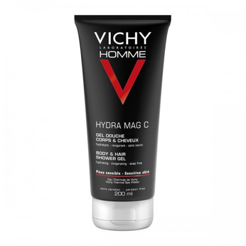 VICHY HOMME HYDRA MAG C BODY & HAIR SHOWER GEL 200ML