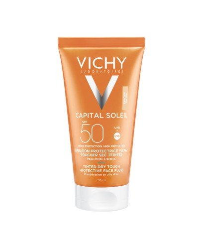 VICHY CAPITAL SOLEIL DRY TOUCH FACE FLUID TINTED SPF50 50ML