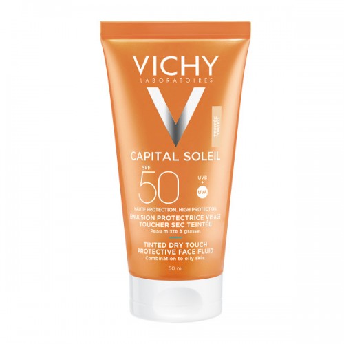 VICHY CAPITAL SOLEIL DRY TOUCH FACE FLUID TINTED SPF50 50ML