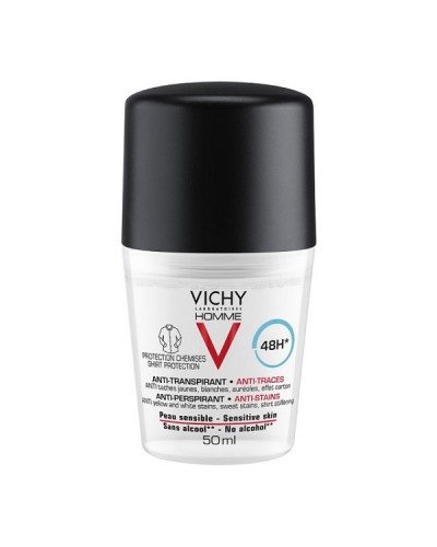 VICHY HOMME DEO ROLL-ON ANTI-STAINS 48 HOURS 50ML