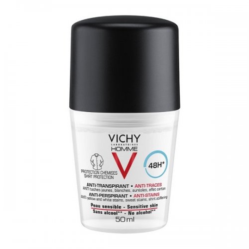 VICHY HOMME DEO ROLL-ON ANTI-STAINS 48 HOURS 50ML
