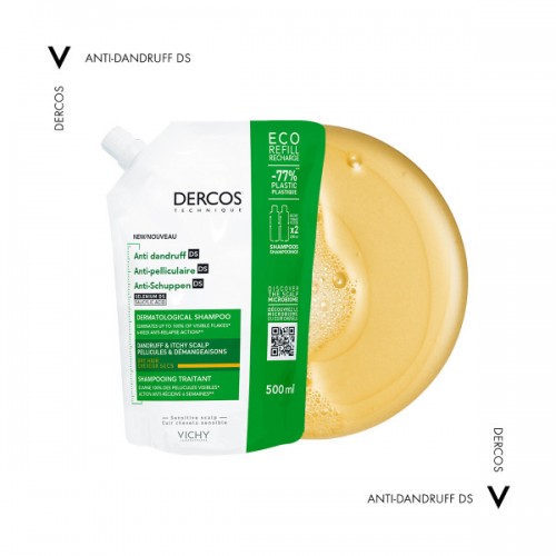 VICHY DERCOS ANTI-DANDRUFF DS ECO REFILL ΣΑΜΠΟΥΑΝ ΚΑΤΑ ΤΗΣ ΠΙΤΥΡΙΔΑΣ ΓΙΑ ΞΗΡΑ ΜΑΛΛΙΑ 500ML