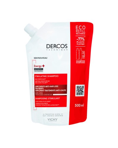 VICHY DERCOS ENERGY+ SHAMPOO ΔΥΝΑΜΩΤΙΚΟ ΣΑΜΠΟΥΑΝ ΚΑΤΑ ΤΗΣ ΤΡΙΧΟΠΤΩΣΗΣ REFILL 500ml