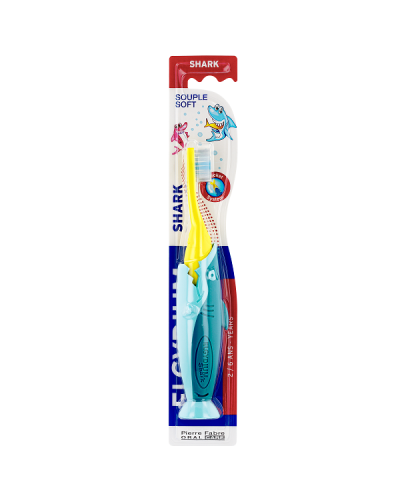 ELGYDIUM KIDS SHARK SOFT ΟΔΟΝΤΟΒΟΥΡΤΣΑ ΜΑΛΑΚΗ ΓΙΑ ΠΑΙΔΙΑ 2 ΕΩΣ 6 ΕΤΩΝ ΣΕ ΔΙΑΦΟΡΑ ΧΡΩΜΑΤΑ 1τμχ