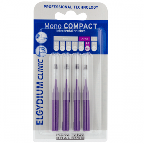 ELGYDIUM CLINIC MONO COMPACT ΜΕΣΟΔΟΝΤΙΑ ΒΟΥΡΤΣΑΚΙΑ ΜΩΒ 1,8mm (0,8) 4τμχ