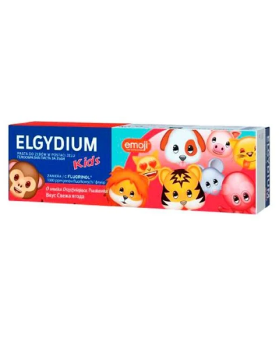 ELGYDIUM KIDS EMOJI TOOTHPASTE ΟΔΟΝΤΟΚΡΕΜΑ ΓΙΑ ΠΑΙΔΙΑ 3 ΕΩΣ 6 ΕΤΩΝ ΜΕ ΓΕΥΣΗ ΦΡΑΟΥΛΑ 50ML