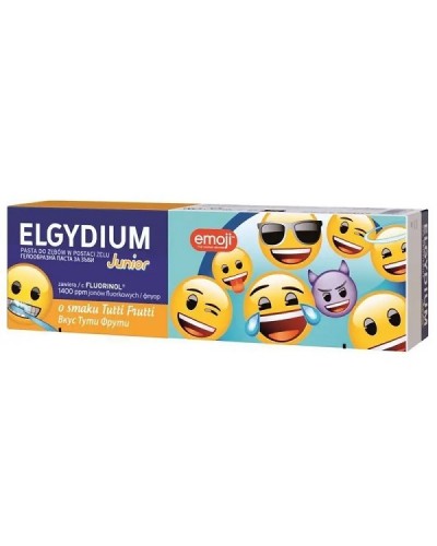 ELGYDIUM JUNIOR EMOJI TOOTHPASTE ΟΔΟΝΤΟΚΡΕΜΑ ΓΙΑ ΠΑΙΔΙΑ 7 ΕΩΣ 12 ΕΤΩΝ ΜΕ ΓΕΥΣΗ TUTTI FRUTTI 50ML