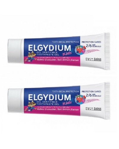 ELGYDIUM JUNIOR DUO RED BERRIES TOOTHPASTE 2 X 50ML