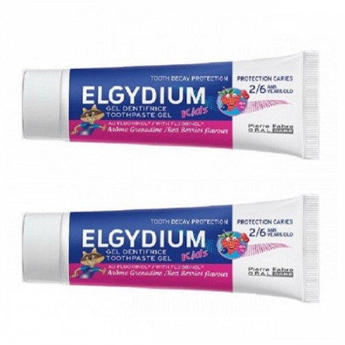 ELGYDIUM JUNIOR DUO RED BERRIES TOOTHPASTE 2 X 50ML