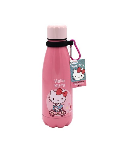 TAKE CARE BOTTLE WITH HOOK HELLO KITTY PINK 350ML