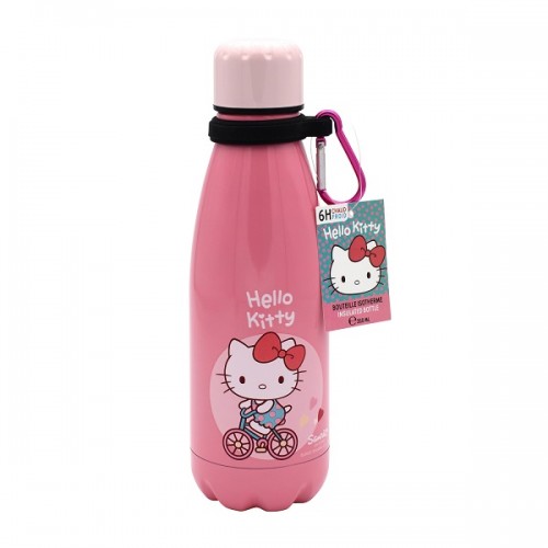 TAKE CARE BOTTLE WITH HOOK HELLO KITTY PINK 350ML