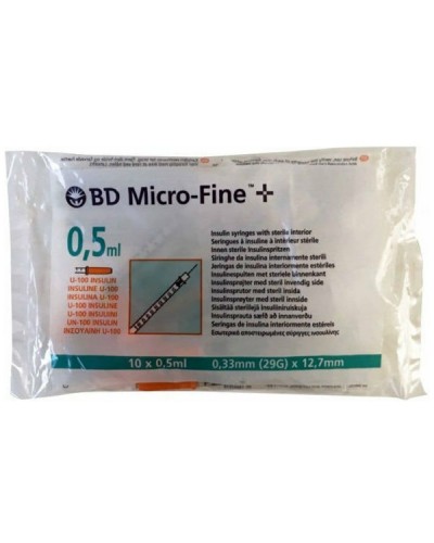 BD MICRO-FINE ΣΥΡΙΓΓΕΣ ΙΝΣΟΥΛΙΝΗΣ 0,5ml 29Gx8mm 10τμχ.