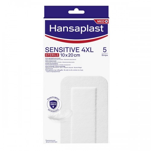 HANSAPLAST SENSITIVE STERILE 4XL 10x20cm 5 strips