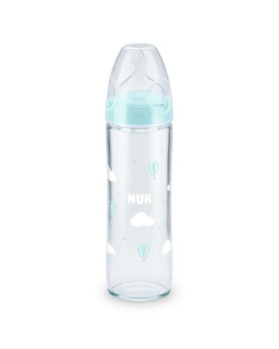 NUK CLASSIC ΜΠΙΜΠΕΡΟ ΓΥΑΛΙΝΟ ΣΙΛΙΚΟΝΗΣ 0-6 ΜΗΝΩΝ 240ML