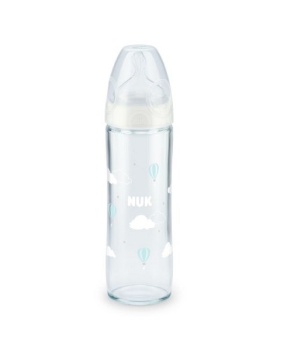 NUK CLASSIC ΜΠΙΜΠΕΡΟ ΓΥΑΛΙΝΟ ΣΙΛΙΚΟΝΗΣ 0-6 ΜΗΝΩΝ 240ML