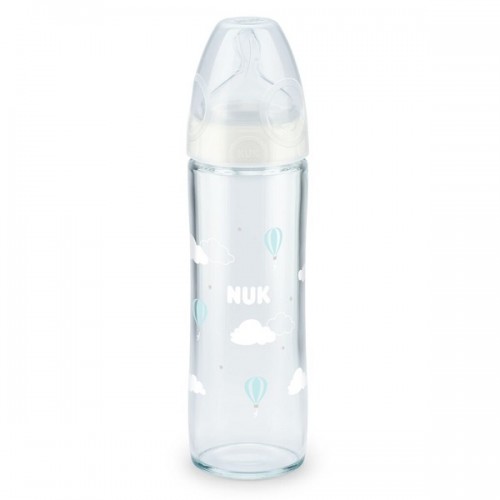 NUK CLASSIC ΜΠΙΜΠΕΡΟ ΓΥΑΛΙΝΟ ΣΙΛΙΚΟΝΗΣ 0-6 ΜΗΝΩΝ 240ML