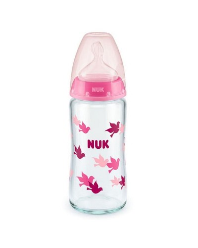 NUK FIRST CHOICE PLUS ΜΠΙΜΠΕΡΟ ΓΥΑΛΙΝΟ ΣΙΛΙΚΟΝΗΣ ΜΕ ΔΕΙΚΤΗ ΕΛΕΓΧΟΥ ΘΕΡΜΟΚΡΑΣΙΑΣ 0-6 ΜΗΝΩΝ 240ML