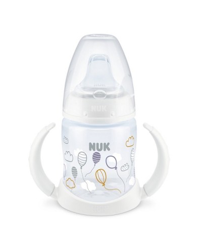 NUK FIRST CHOICE PLUS ΜΠΙΜΠΕΡΟ ΕΚΠΑΙΔΕΥΣΗΣ ΜΕ ΣΤΟΜΙΟ ΣΙΛΙΚΟΝΗΣ, 2 ΛΑΒΕΣ & ΔΕΙΚΤΗ ΕΛΕΓΧΟΥ ΘΕΡΜΟΚΡΑΣΙΑΣ 6-18 ΜΗΝΩΝ 150ML