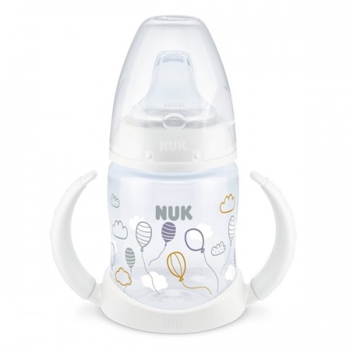 NUK FIRST CHOICE PLUS ΜΠΙΜΠΕΡΟ ΕΚΠΑΙΔΕΥΣΗΣ ΜΕ ΣΤΟΜΙΟ ΣΙΛΙΚΟΝΗΣ, 2 ΛΑΒΕΣ & ΔΕΙΚΤΗ ΕΛΕΓΧΟΥ ΘΕΡΜΟΚΡΑΣΙΑΣ 6-18 ΜΗΝΩΝ 150ML